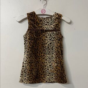 Leopard Print Sleeveless Dress with Belt